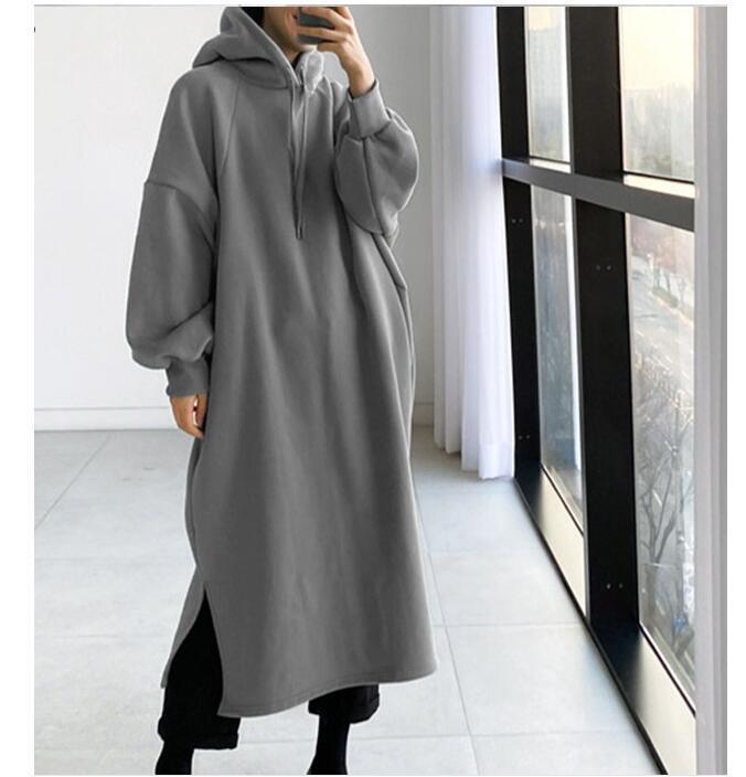 Fleece Mid-length Pullover Hoodie
