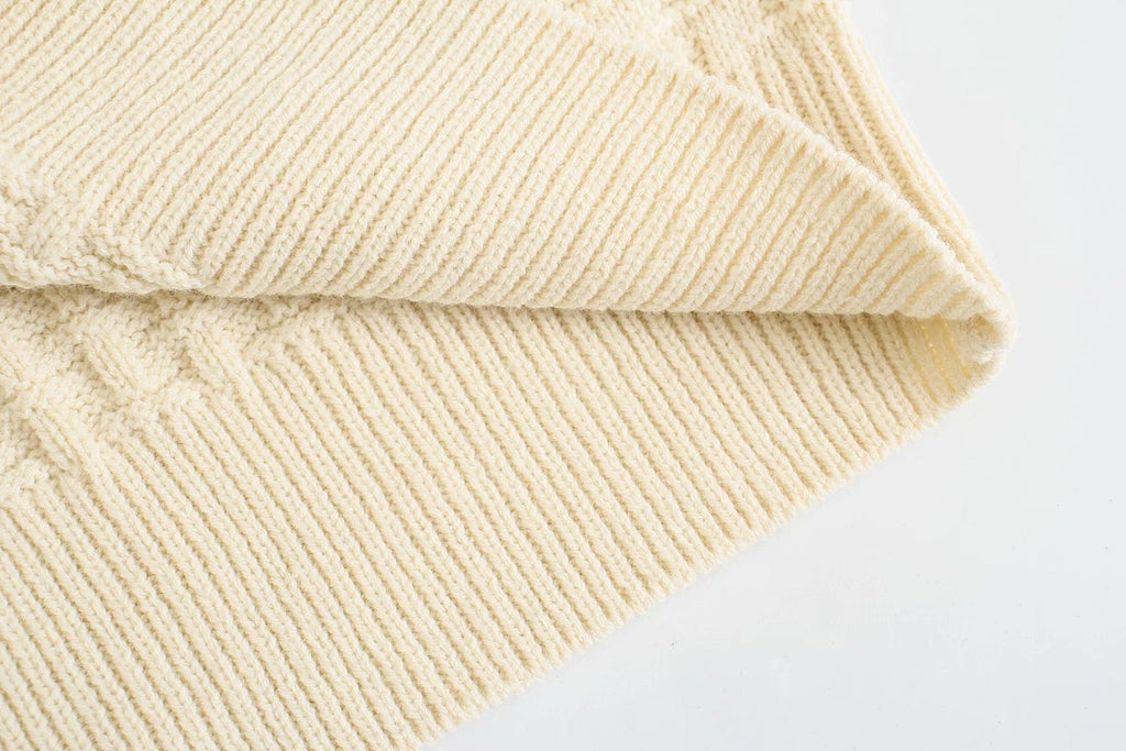 Korean Style Shirt Collar Knitted Vest