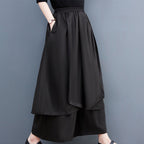 Japanese Style Pant Skirt - Cropped Wide-leg