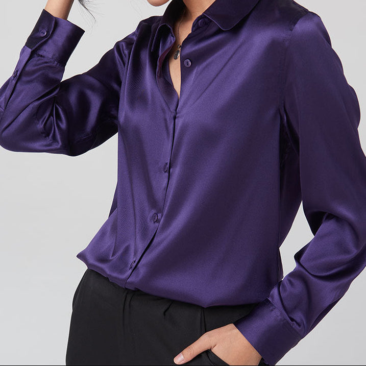 Satin long sleeve shirt