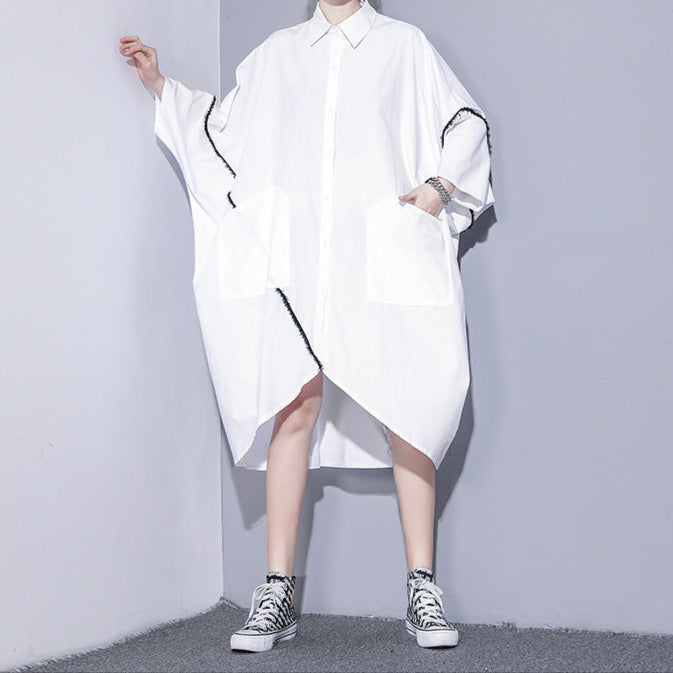 Irregular plus size shirt/shirt dress