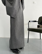 Striped Oversized Skirt Suit
