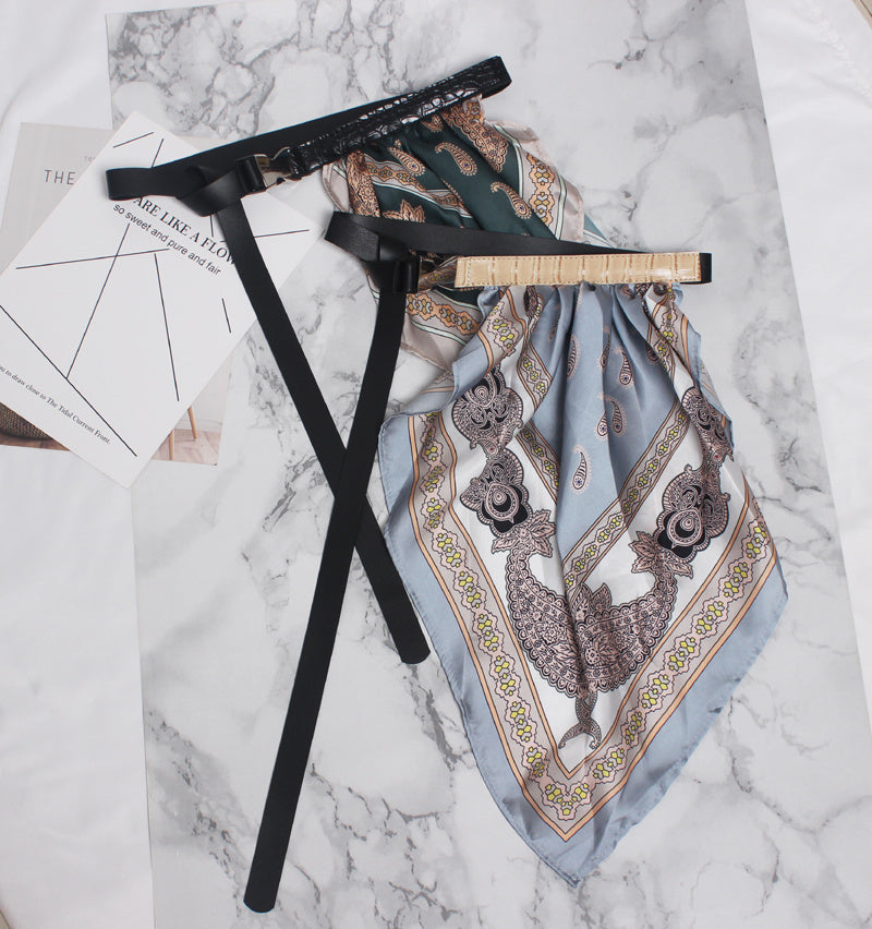 Vintage fashion attached scarf belt