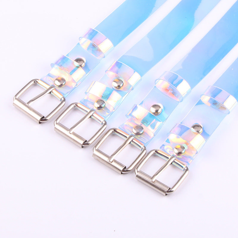 Holographic Rainbow Transparent Plastic Belt