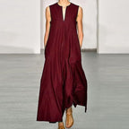 Deep V-neck Band Collar Overdress/Overshirt