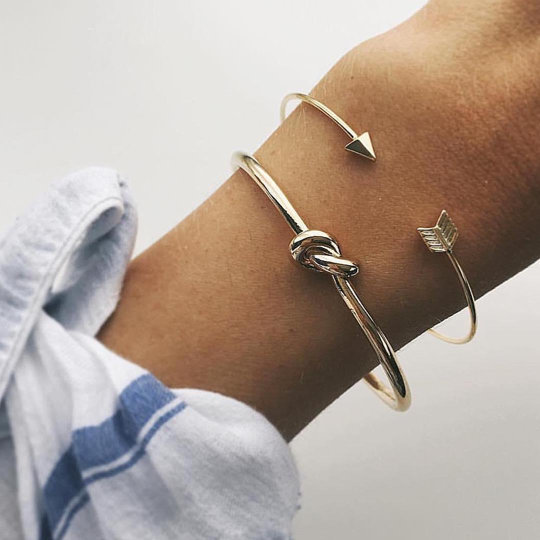 Vintage Cuff Arrow & Knotted Bracelet