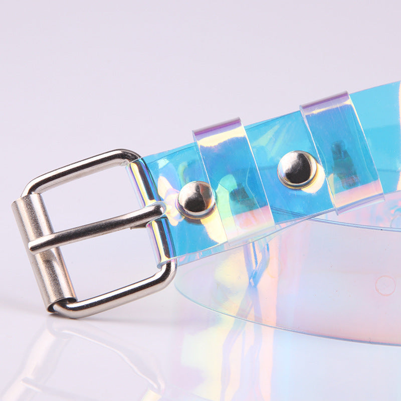 Holographic Rainbow Transparent Plastic Belt
