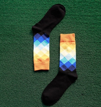 Colored diamond  long socks