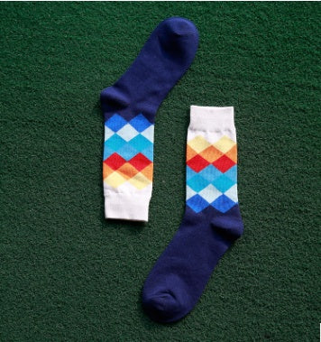 Colored diamond  long socks