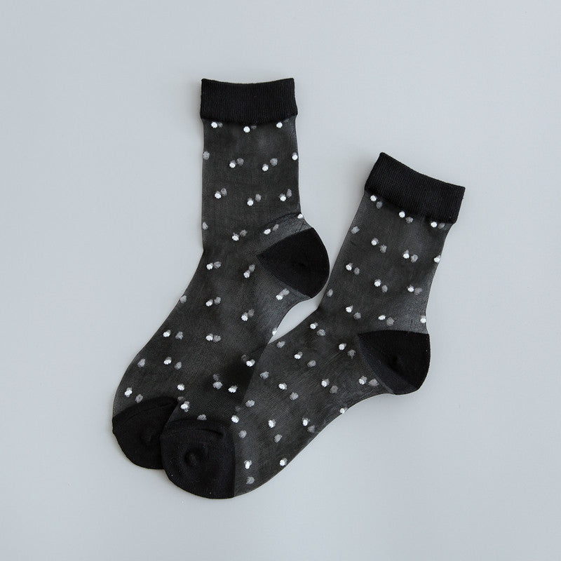 Glass Silk Dotted Socks