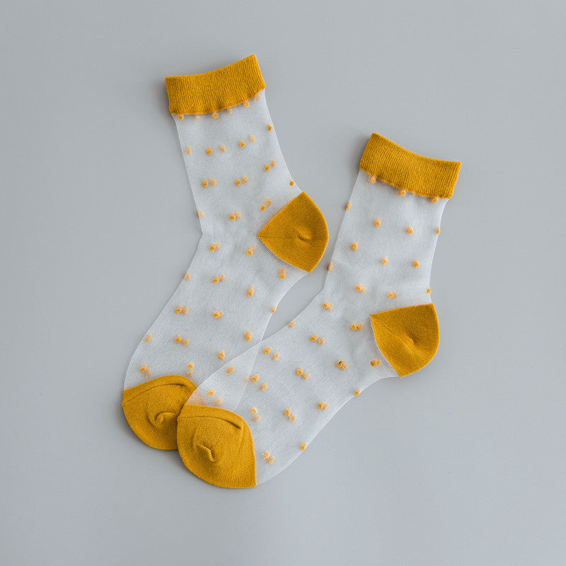 Glass Silk Dotted Socks