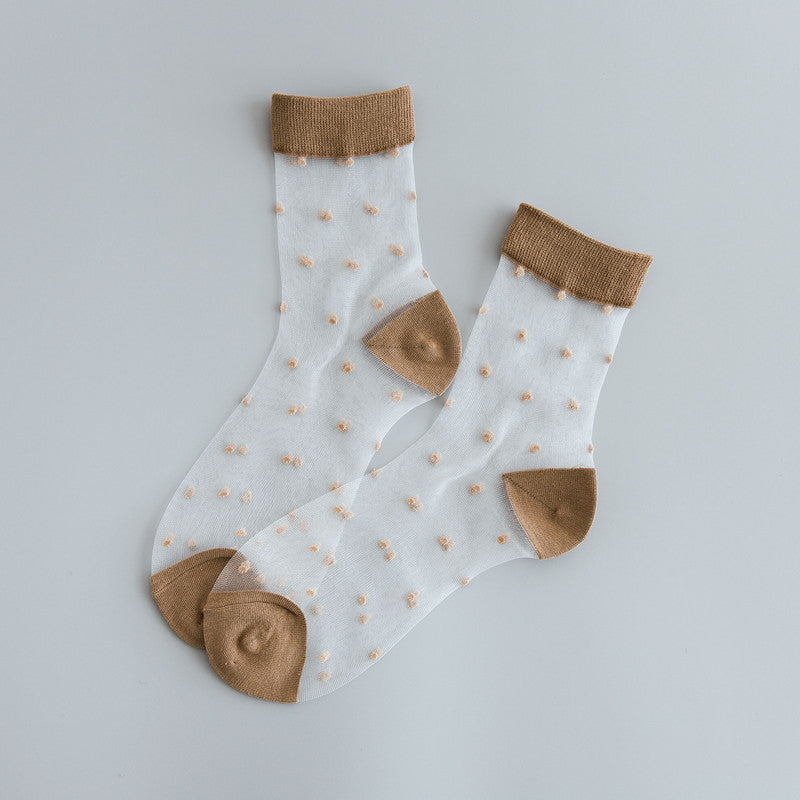 Glass Silk Dotted Socks
