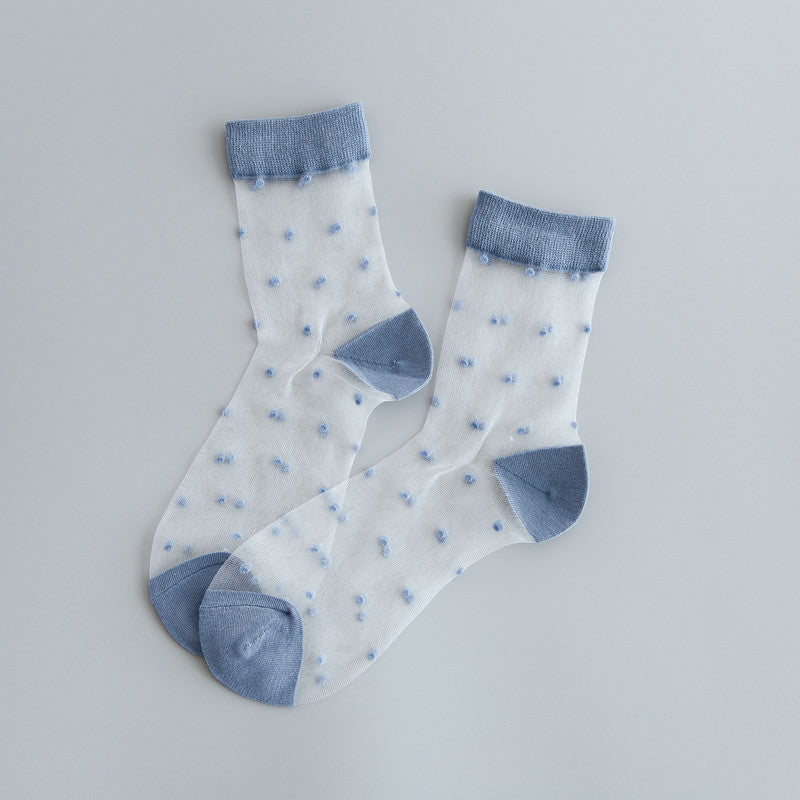 Glass Silk Dotted Socks