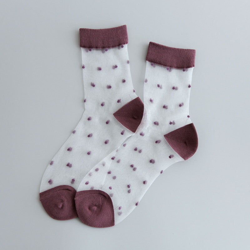 Glass Silk Dotted Socks
