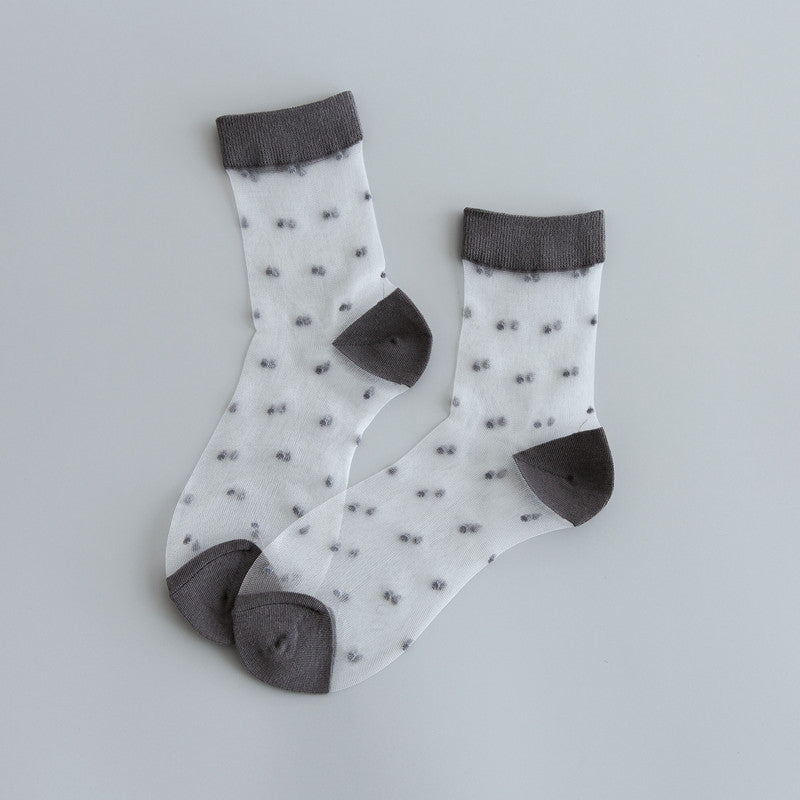 Glass Silk Dotted Socks