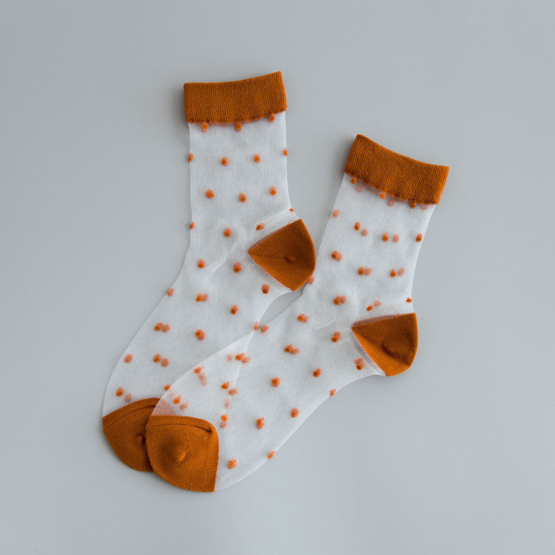 Glass Silk Dotted Socks