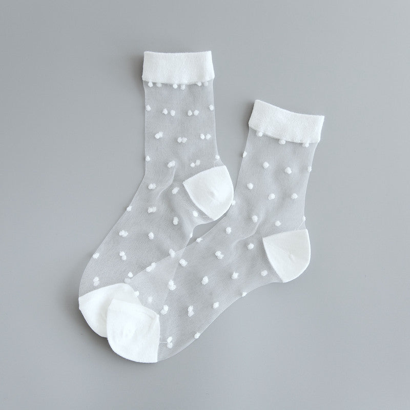 Glass Silk Dotted Socks