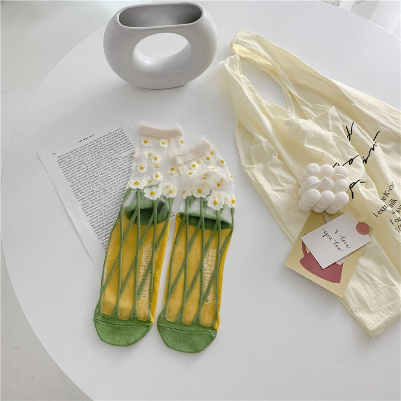 Retro Japanese Glass Silk Socks