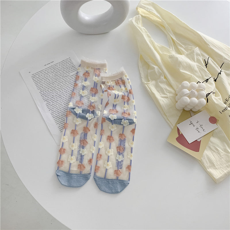 Retro Japanese Glass Silk Socks