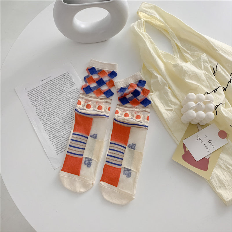 Retro Japanese Glass Silk Socks