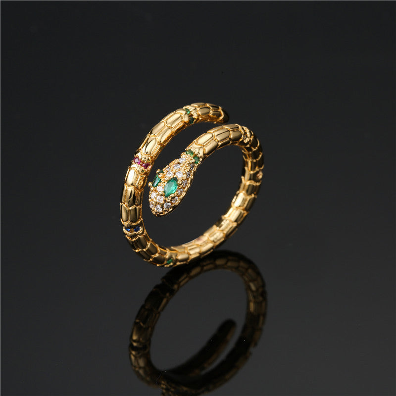 Jewel of the Orient Adjustable Snake Ring