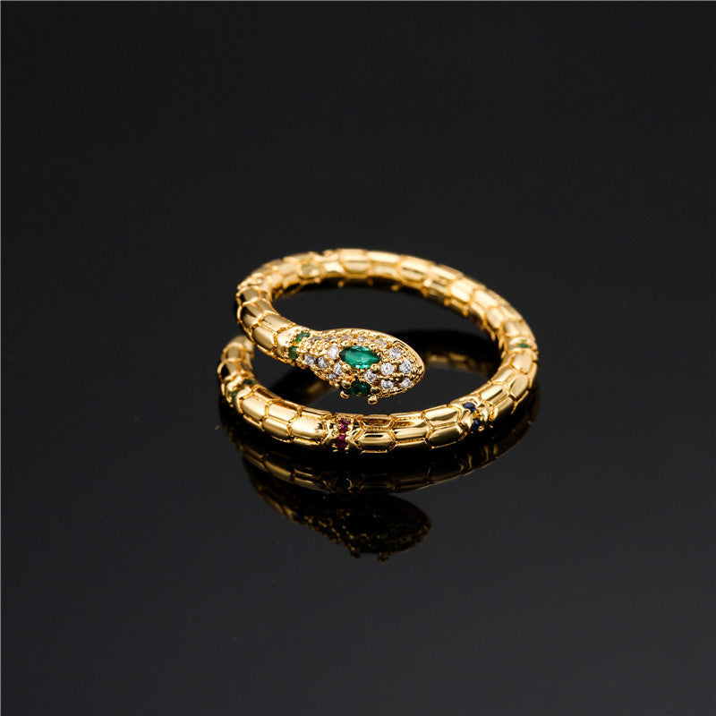Jewel of the Orient Adjustable Snake Ring
