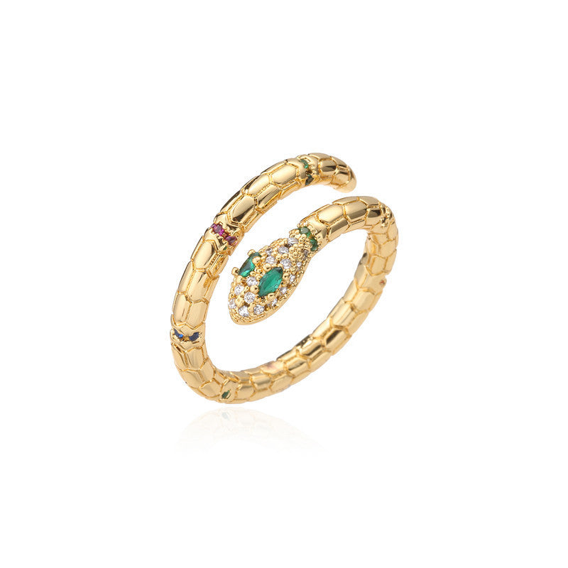 Jewel of the Orient Adjustable Snake Ring