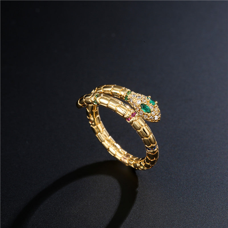 Jewel of the Orient Adjustable Snake Ring