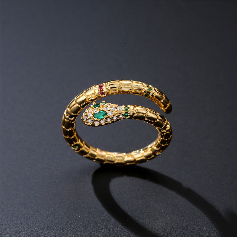 Jewel of the Orient Adjustable Snake Ring