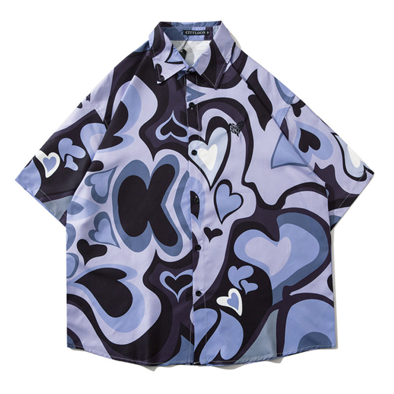 Love - Hearts - Graphic Short Sleeve Shirt