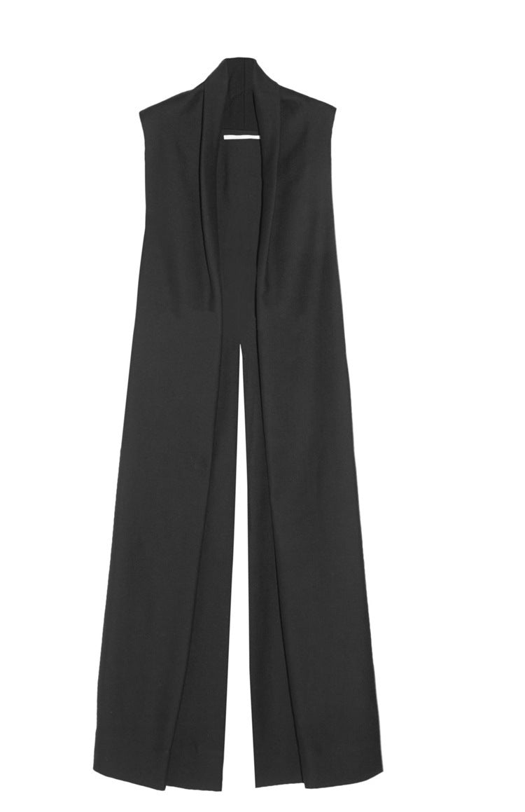 Open Long Back Split Vest