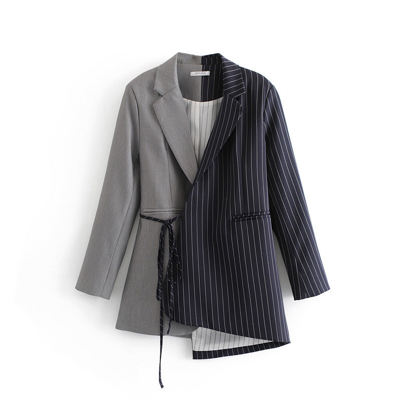 Asymmetric Slim Mid-Length Blazer