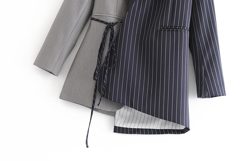 Asymmetric Slim Mid-Length Blazer