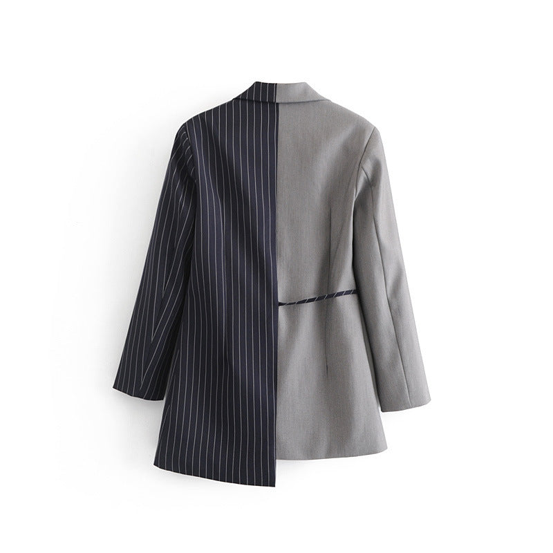 Asymmetric Slim Mid-Length Blazer