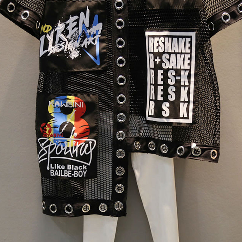 Mesh Oversized Graphic Overshirt