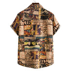 Natural Patterns Print Button Up Shirt