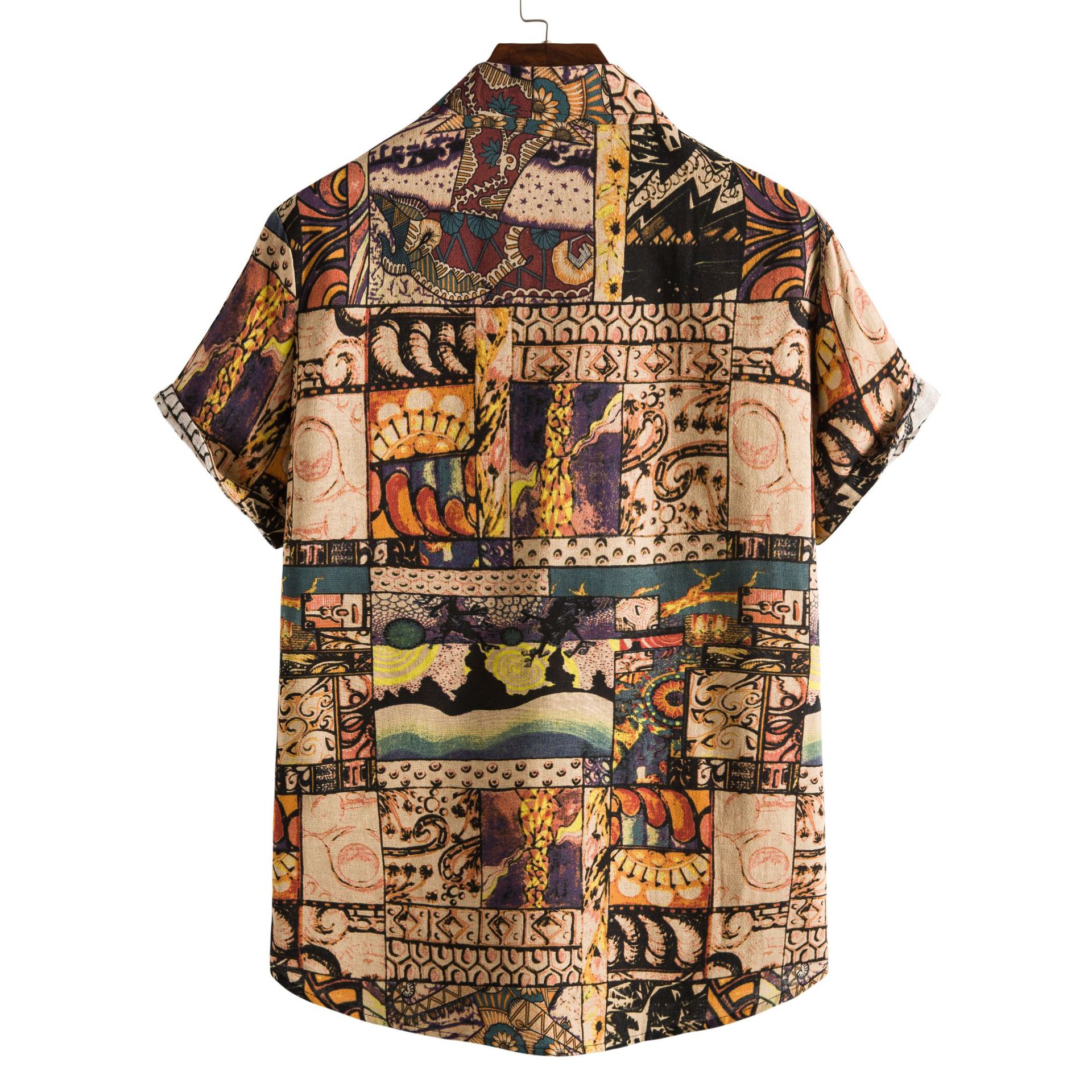 Natural Patterns Print Button Up Shirt