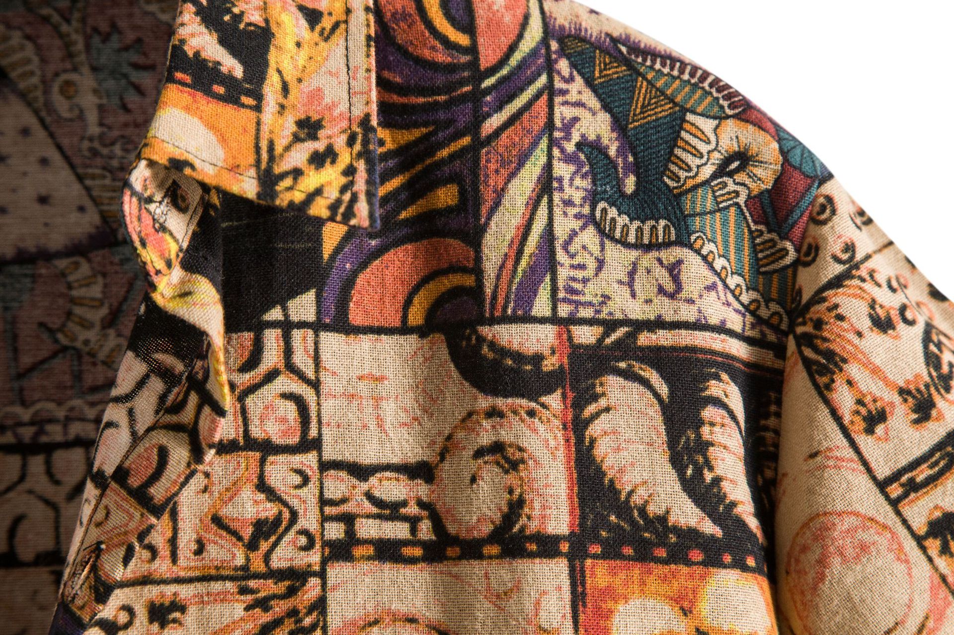Natural Patterns Print Button Up Shirt