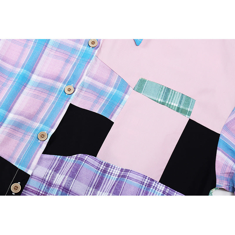 Plaid Short Sleeve Long Shirt / ShirtDress