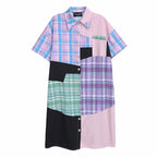 Plaid Short Sleeve Long Shirt / ShirtDress