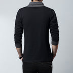 Layered Collar Sleek Long-Sleeved t-Shirt