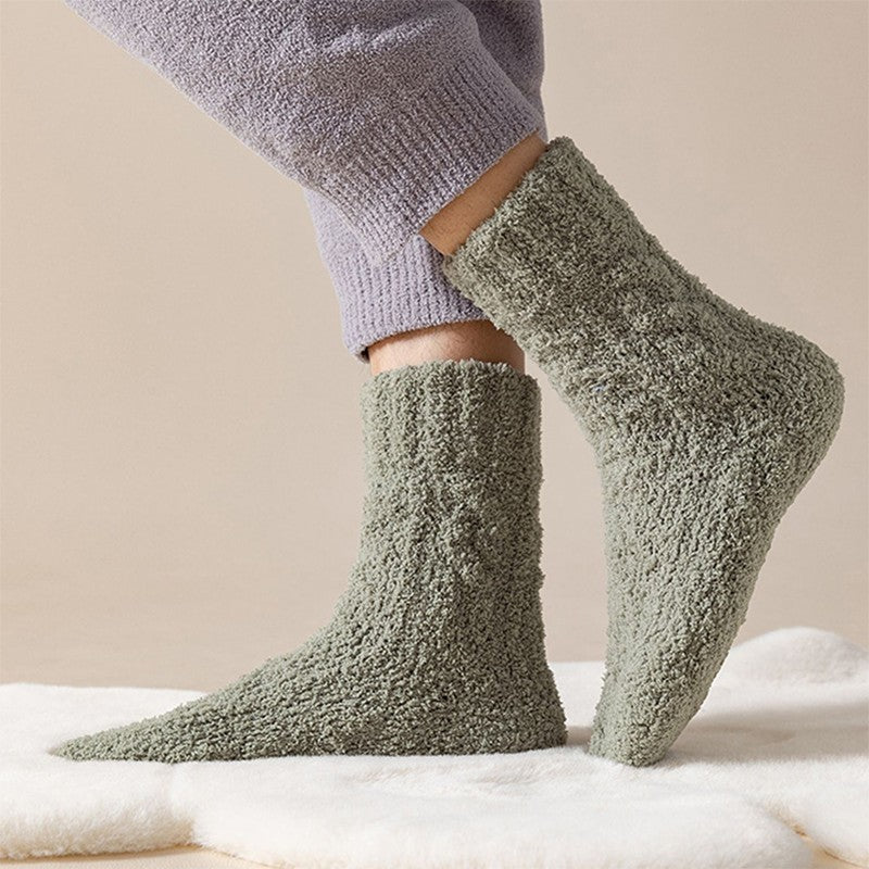 Warm Fuzzy Coral Socks