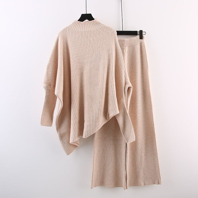 Turtleneck Sweater - Wide Leg Pants Suit