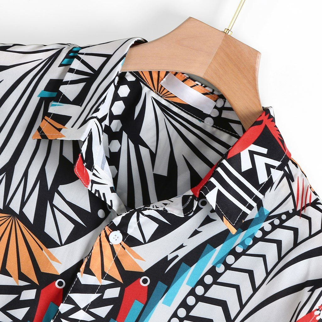 Swiggle Pattern Print Button up