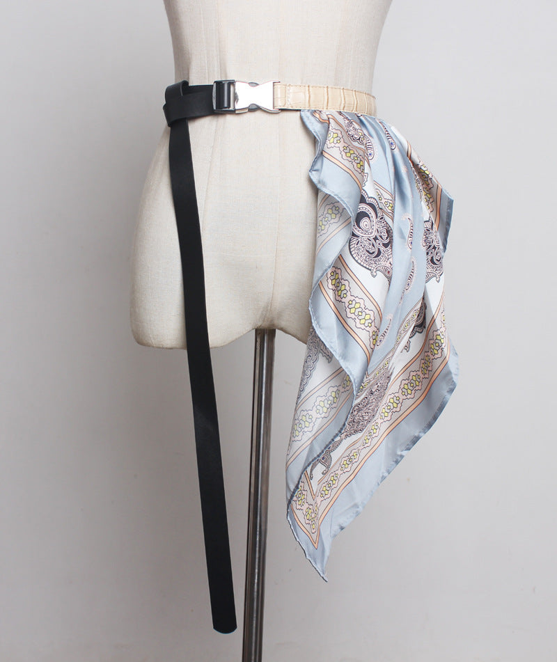 Vintage fashion attached scarf belt
