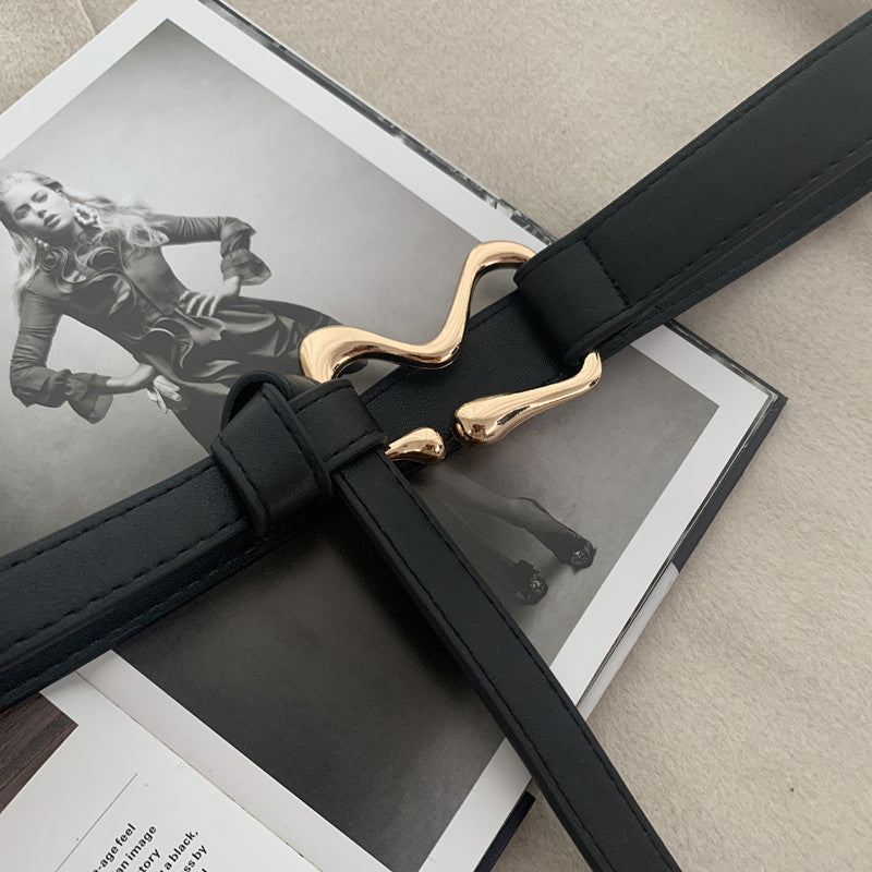 Thin Decoration Belt With Knot Loop