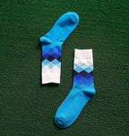 Colored diamond  long socks