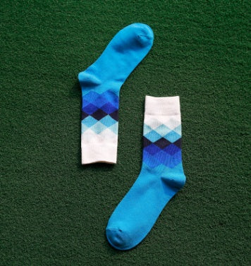 Colored diamond  long socks