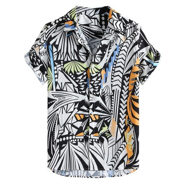 Swiggle Pattern Print Button up