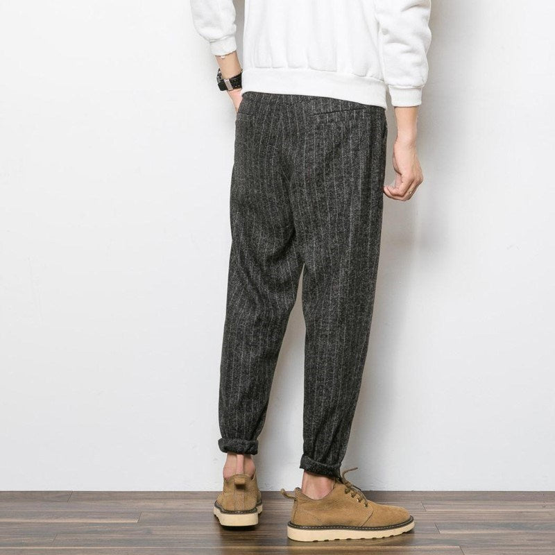 Striped casual harem pants